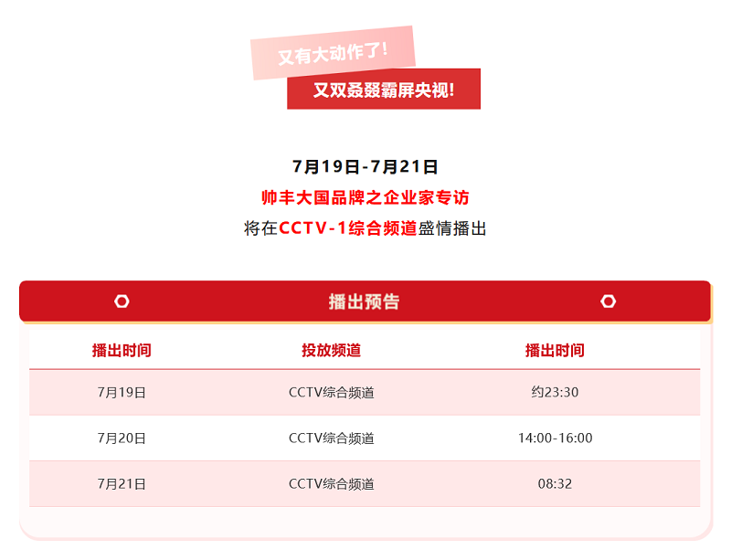 帥豐電器再度霸屏央視，大國品牌，“豐”華正茂