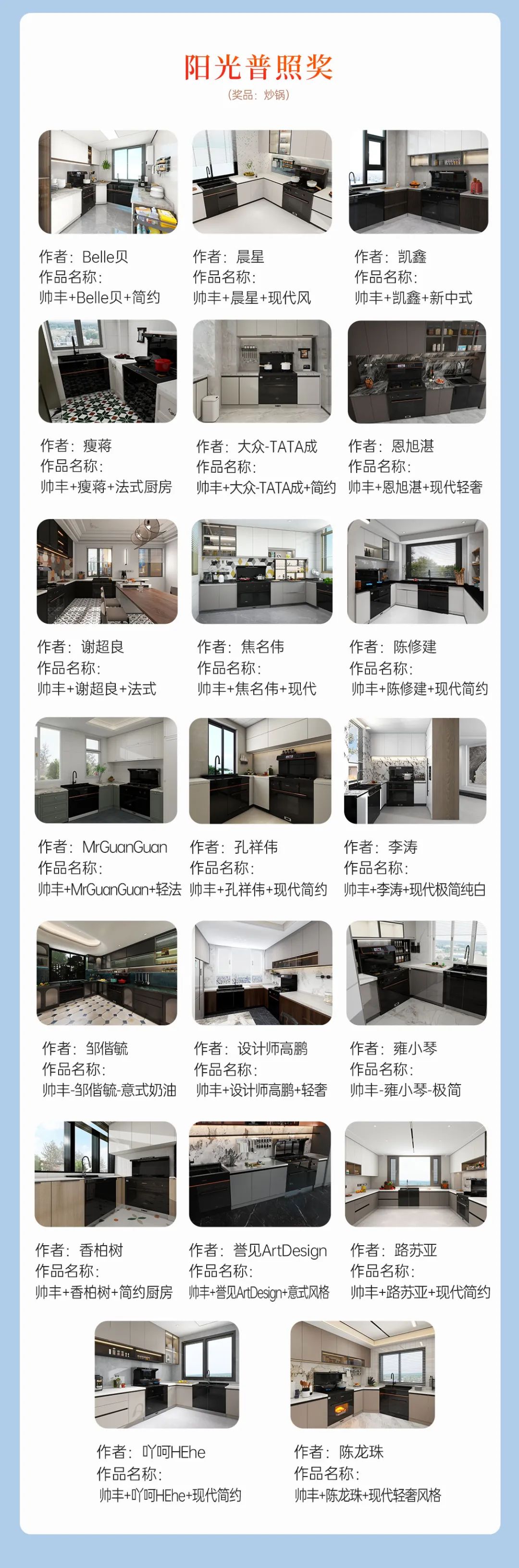 上百位設(shè)計師為帥豐打call，大賽獲獎名單正式公布 