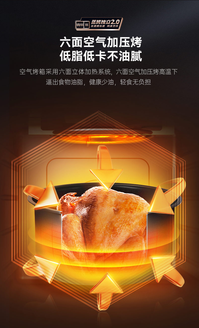 帥豐星辰X1雙子星蒸烤獨立(90S)集成灶