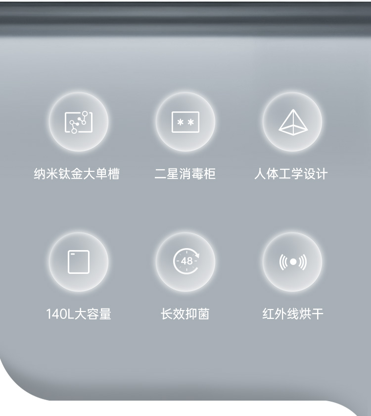 帥豐JS-W20-90集成水槽（星云灰色）