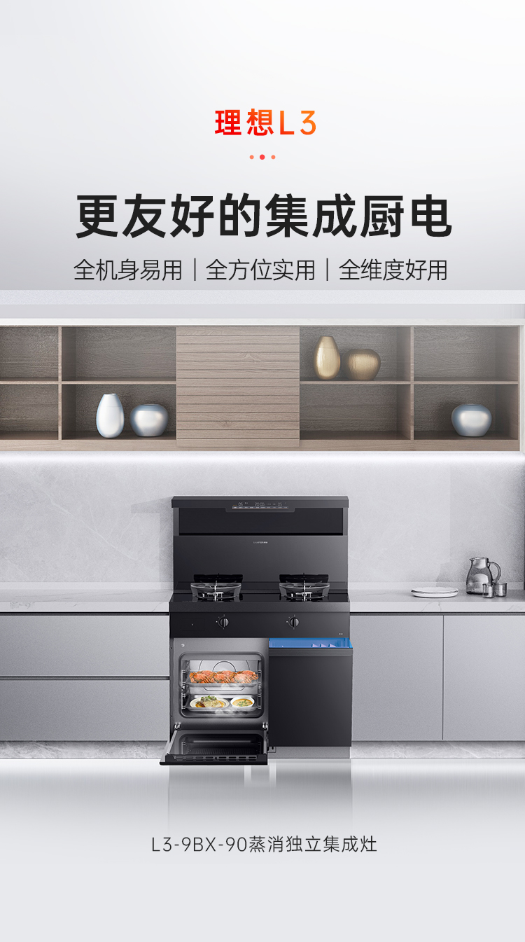 帥豐理想L3左蒸右消毒集成灶