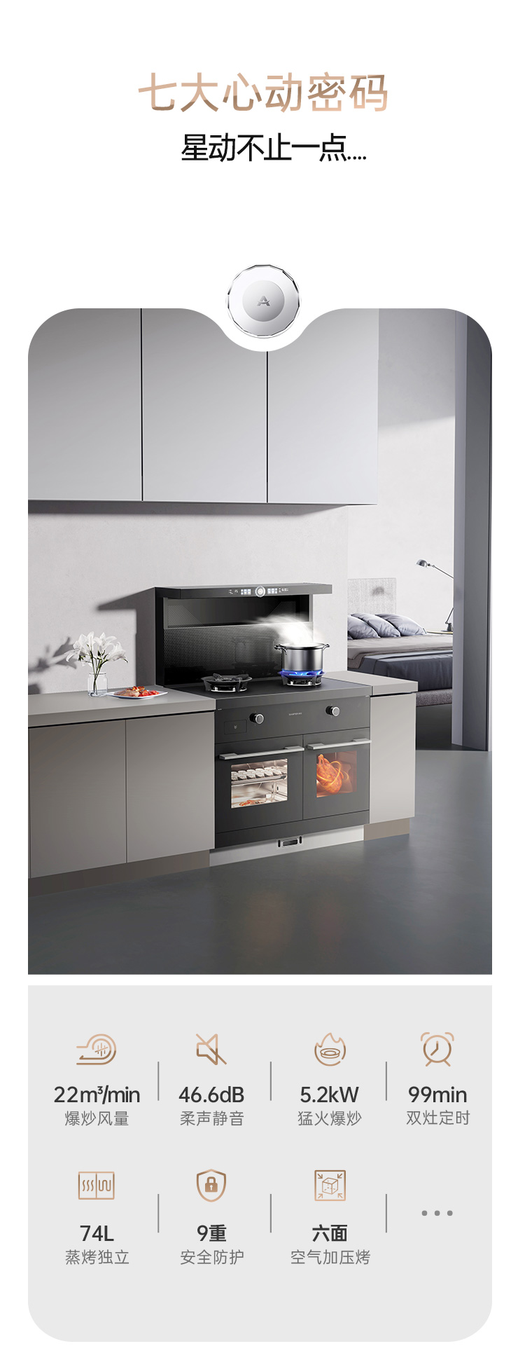 帥豐天機5星耀蒸烤獨立集成灶