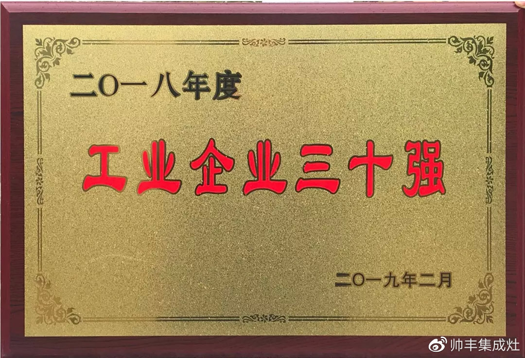 工業(yè)企業(yè)三十強(qiáng)、納稅二十強(qiáng)、金牛獎(jiǎng)，連獲三項(xiàng)大獎(jiǎng)，帥豐成2018大贏家